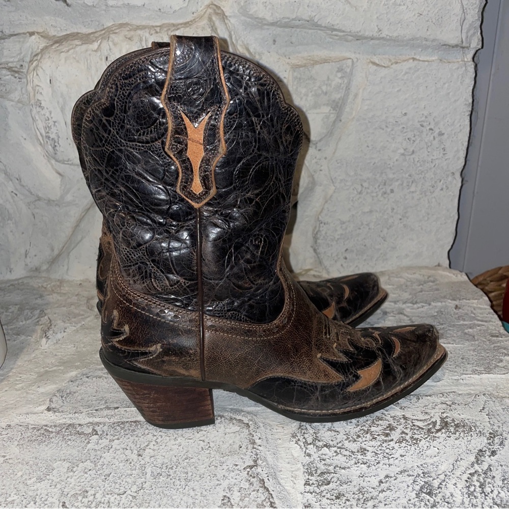 ARIAT DAHLIA Distressed Brown Leather Cowgirl Western Boots 10008780 Size 8B